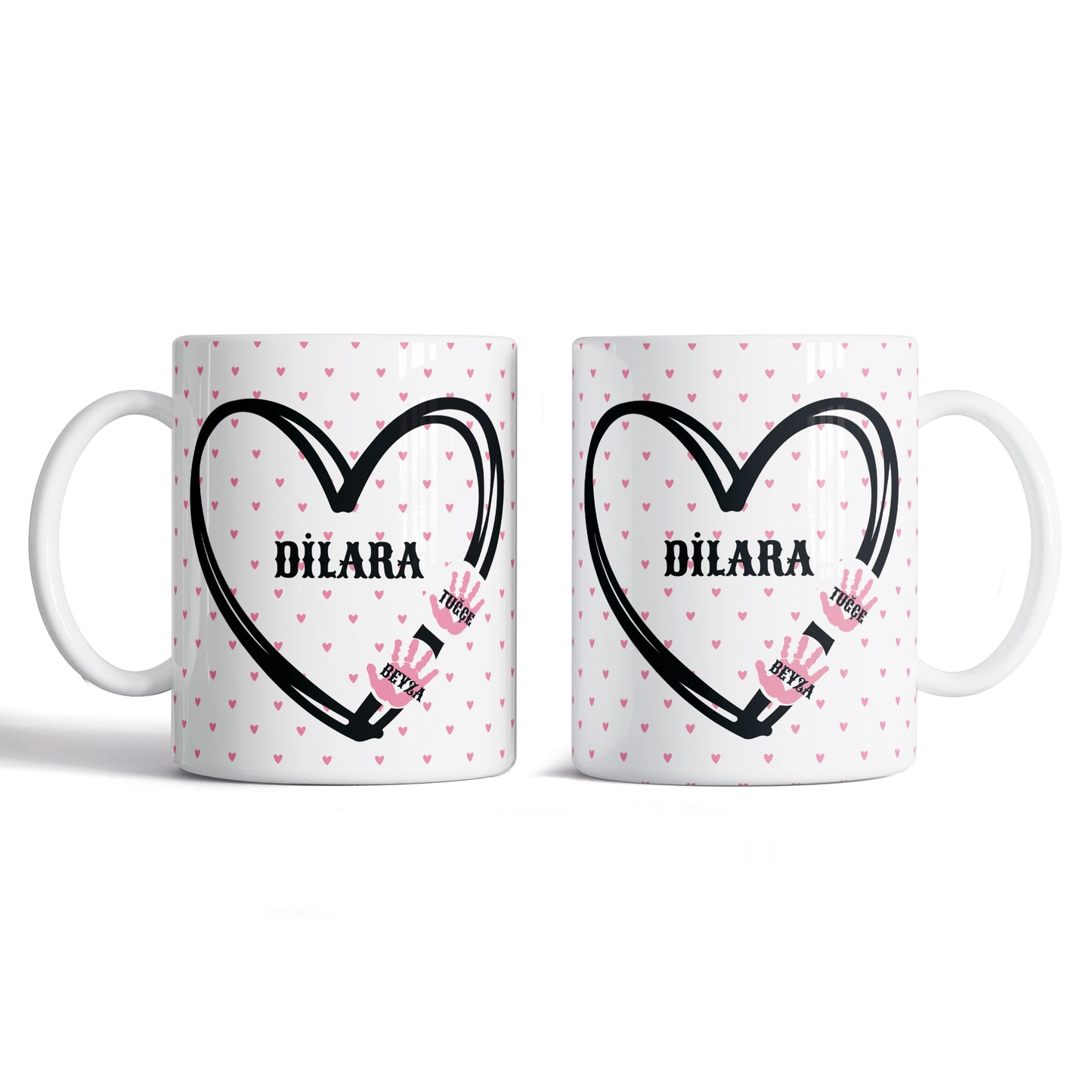 Kalpli El İzi İsimli Kupa Bardak