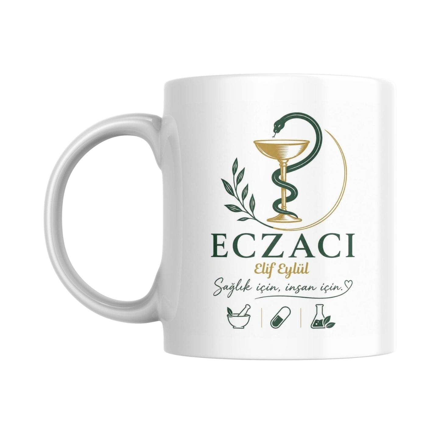 İnsan İçin Sağlık İçin Eczacı Kupa Bardak
