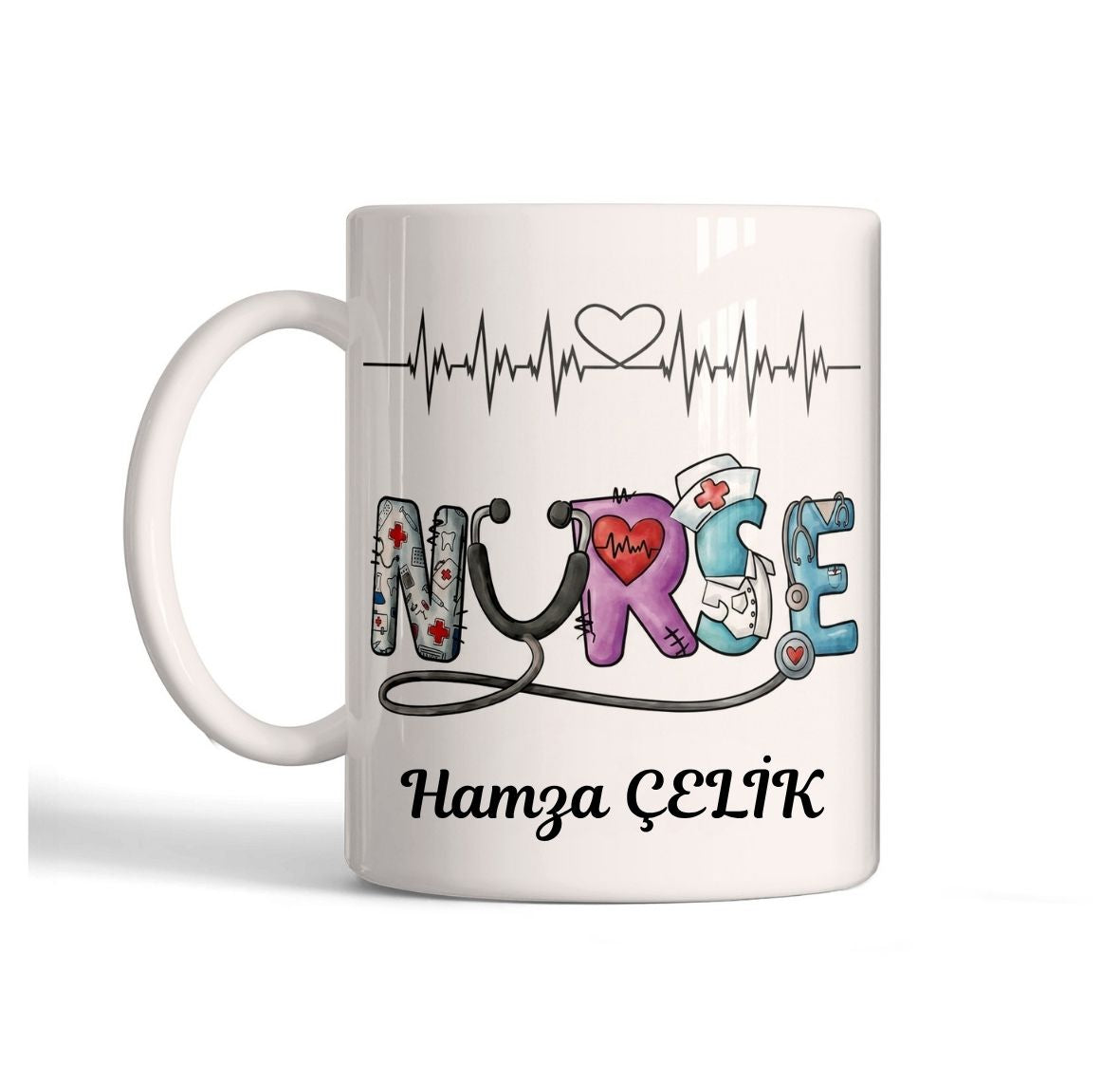 Nurse Temalı Hemşire İsimli Kupa Bardak