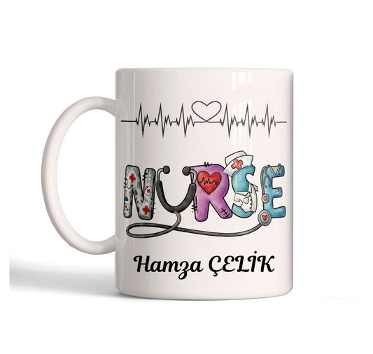 Nurse Temalı Hemşire İsimli Kupa Bardak