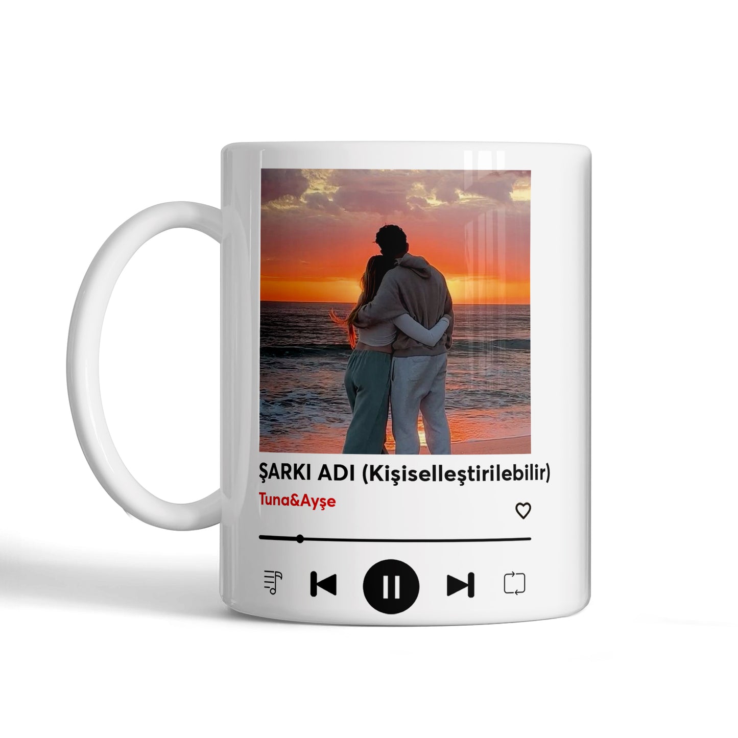 Kişiye Özel Şarkı İsimli Fotoğraflı Kupa Bardak