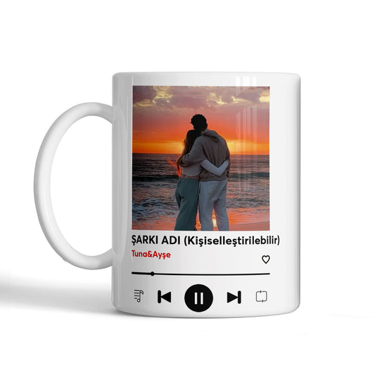 Kişiye Özel Şarkı İsimli Fotoğraflı Kupa Bardak