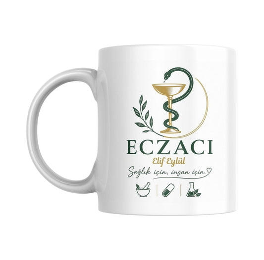 İnsan İçin Sağlık İçin Eczacı Kupa Bardak
