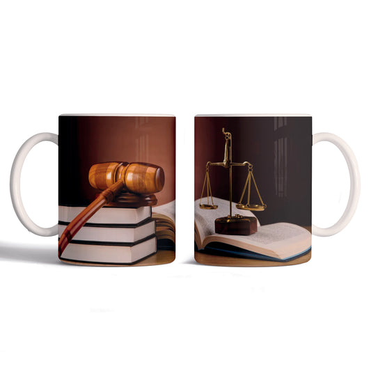 Tokmak Ve Terazi Tasarımlı Kupa Bardak